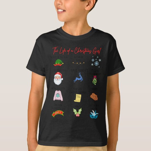 Life Of A Christmas Girl Era Nk Bow Preppy Coquett Tシャツ (正面)