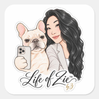 Life of Zie™ | かわいいペットの似顔絵ステッカー スクエアシール