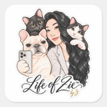 Life of Zie™ | かわいいペットの肖像ステッカー