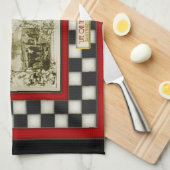 Life on the Farm country Checkerboard キッチンタオル (四つ折り)