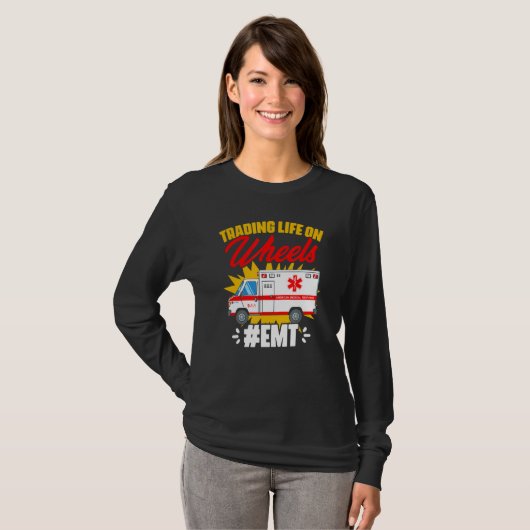 Life On Wheels Emergency Medical Technician Ambu Tシャツ (正面フル)