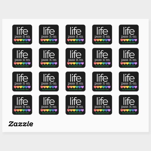 Life Organ Donor Awareness Stickers スクエアシール (シート)