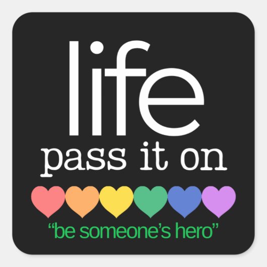 Life Organ Donor Awareness Stickers スクエアシール (正面)