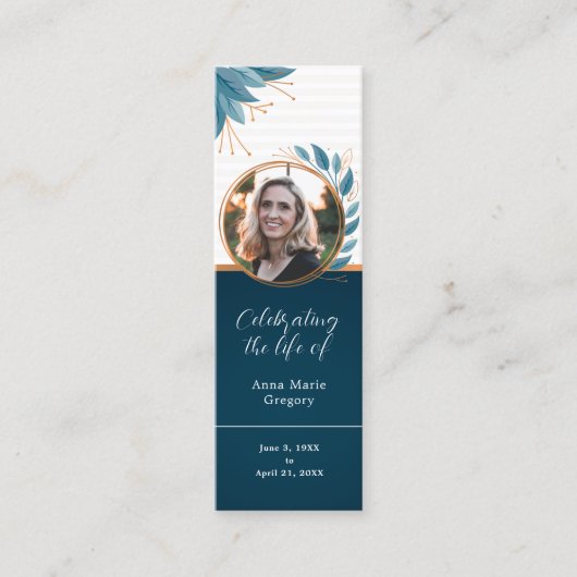 Life Photo Bronzeブックマークのお祝い スキニー名刺 (正面)