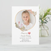 Life Photo Cardの水色お祝い 招待状 (スタンド正面)