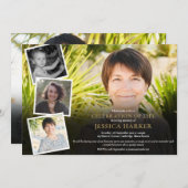 Life Photo Collageの葬儀お祝い 招待状 (正面/裏面)