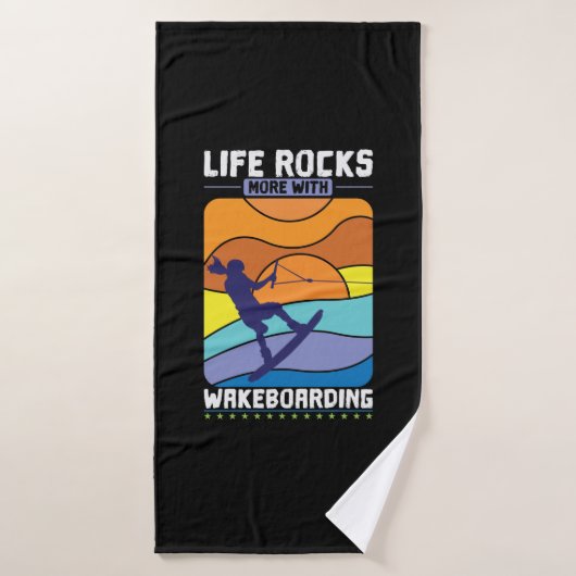 Life Rocks With Wakeboarding バスタオル (バスタオル)