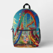 Life,roller coaster, Let's have fun! プリントバックパック (正面)