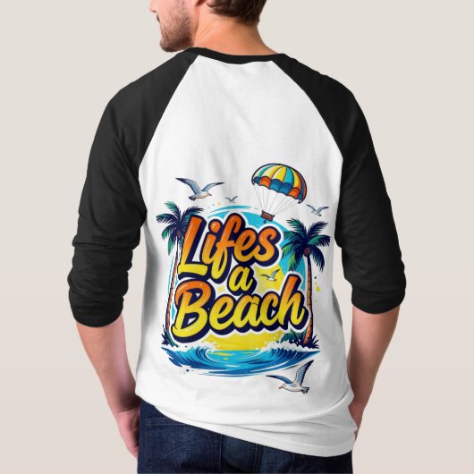 Life’s a Beach – Fun Summer Vibes Graphic T-Shirt Tシャツ (裏面)