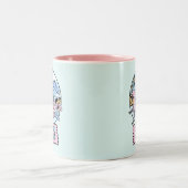 Life’s a Beach Skeleton Flamingo Float ツートーンマグカップ (中央)