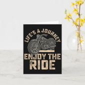 Life’s A Journey Enjoy The Ride Funny Motorcycle B カード (黄色い花)