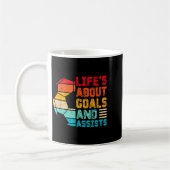 Life’s About Goals And Ists Funny Boys Girls Socce コーヒーマグカップ (左)