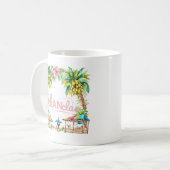 Life’s Better in Chanclas Tropical Palm Tree コーヒーマグカップ (正面左)
