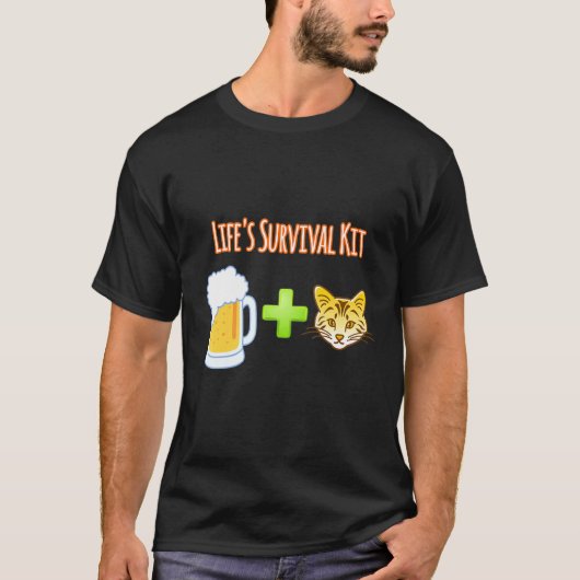 Life S Survival Kit Beer Plus Cats Design Tシャツ (正面)