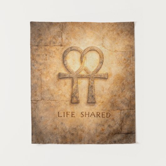 Life Shared Ankh Wall Art Egyptian Valentine Love  タペストリー (正面)