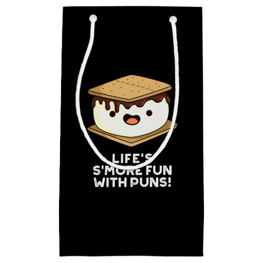 Life SmoreおもしろいPuns おもしろい Food Pun Dark BG スモールペーパーバッグ (正面)