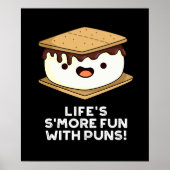 Life SmoreおもしろいPuns おもしろい Food Pun Dark BG ポスター (正面)