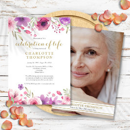 Life Waterカラーフローラの写真お祝い 招待状