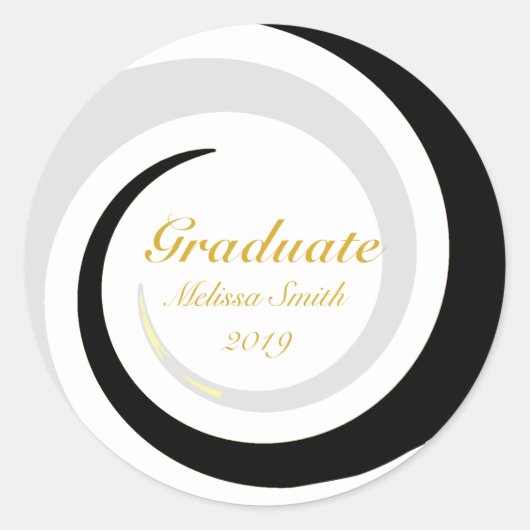 Life Wave Graduateステッカー ラウンドシール (正面)