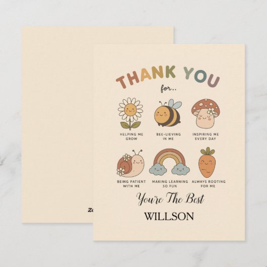  life with this Printable Teacher Appreciation  シーズンカード (正面/裏面)