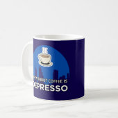Life Without Coffee Is Depresso Coffee Lover コーヒーマグカップ (正面左)