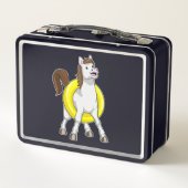 Lifebouyとの泳ぐ人としての馬 メタルランチボックス (裏面)