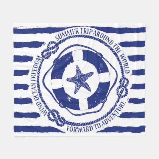 Lifebuoyおよびヒトデ フリースブランケット (正面(横))