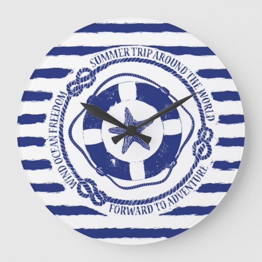 Lifebuoyおよびヒトデ ラージ壁時計 (正面)