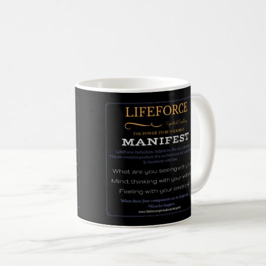 LifeForceの意思のマグ: 明らか コーヒーマグカップ (正面右)