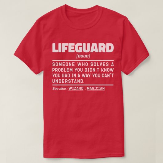 Lifeguard名詞認定ビーチガードミーム Tシャツ (デザイン正面)