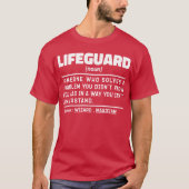 Lifeguard名詞認定ビーチガードミーム Tシャツ (正面)