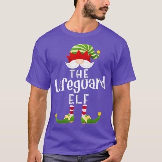 Lifeguard Elf Group Christmas Funny Pajama Party Tシャツ (正面)