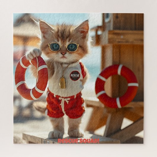 😎 Lifeguard Kitty Puzzle - Summer Fun Rescue Vibe ジグソーパズル (縦)