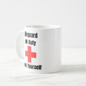 Lifeguard Off-Duty 救 Yourself - Lifeguard おもしろい コーヒーマグカップ (正面左)