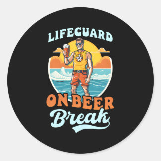 Lifeguard On Beer Break Lifeguard ラウンドシール