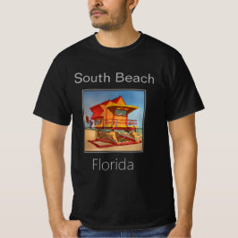 Lifeguard Tower, Red & Orange，南ビーチフロリダ Tシャツ