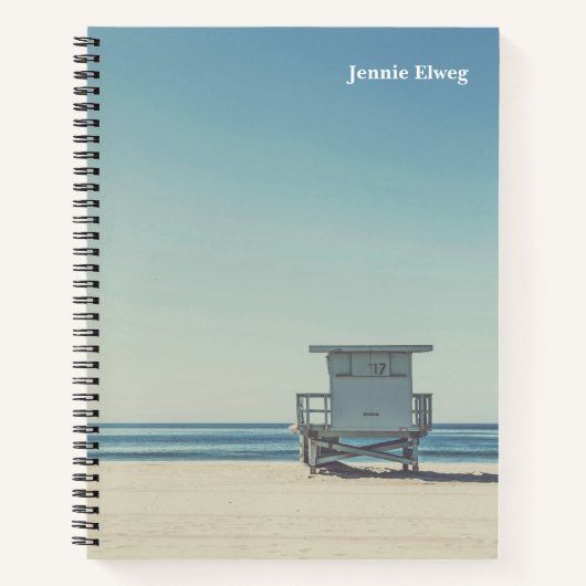 Lifeguard Watch Tower at theビーチ写真名 ノートブック (正面)