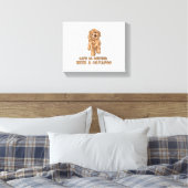Lifeis Better With A Cavapoo -おもしろい犬恋人1 キャンバスプリント (インサイチュ (寝室))
