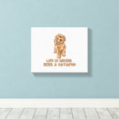 Lifeis Better With A Cavapoo -おもしろい犬恋人1 キャンバスプリント (インサイチュ (ウッドフロア))