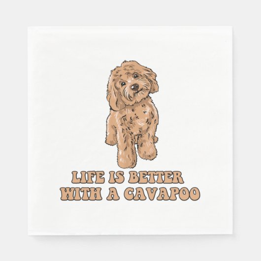 Lifeis Better With A Cavapoo -おもしろい犬恋人1 スタンダードランチョンナプキン (正面)