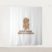 Lifeis Better With A Cavapoo -おもしろい犬恋人1 タペストリー (正面)