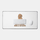 Lifeis Better With A Cavapoo -おもしろい犬恋人1 デスクマット (キーボード&マウス)