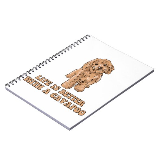 Lifeis Better With A Cavapoo -おもしろい犬恋人1 ノートブック (左側)