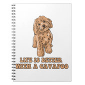 Lifeis Better With A Cavapoo -おもしろい犬恋人1 ノートブック (正面)