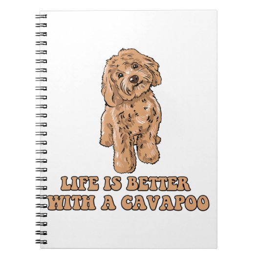 Lifeis Better With A Cavapoo -おもしろい犬恋人1 ノートブック (正面)