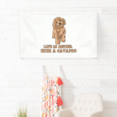 Lifeis Better With A Cavapoo -おもしろい犬恋人1 横断幕 (インサイチュ)