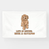 Lifeis Better With A Cavapoo -おもしろい犬恋人1 横断幕 (横)