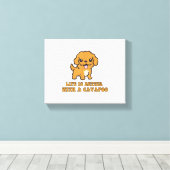 Lifeis Better With A Cavapoo -おもしろい犬恋人 キャンバスプリント (インサイチュ (ウッドフロア))