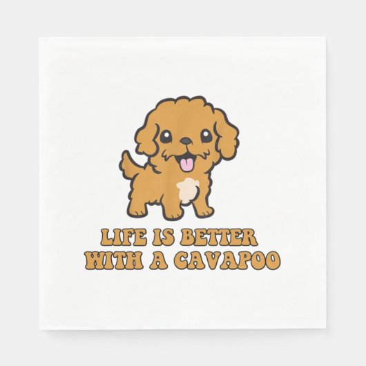 Lifeis Better With A Cavapoo -おもしろい犬恋人 スタンダードランチョンナプキン (正面)