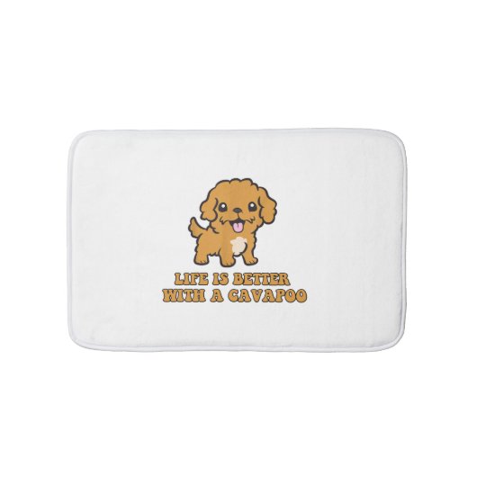 Lifeis Better With A Cavapoo -おもしろい犬恋人 バスマット (正面)